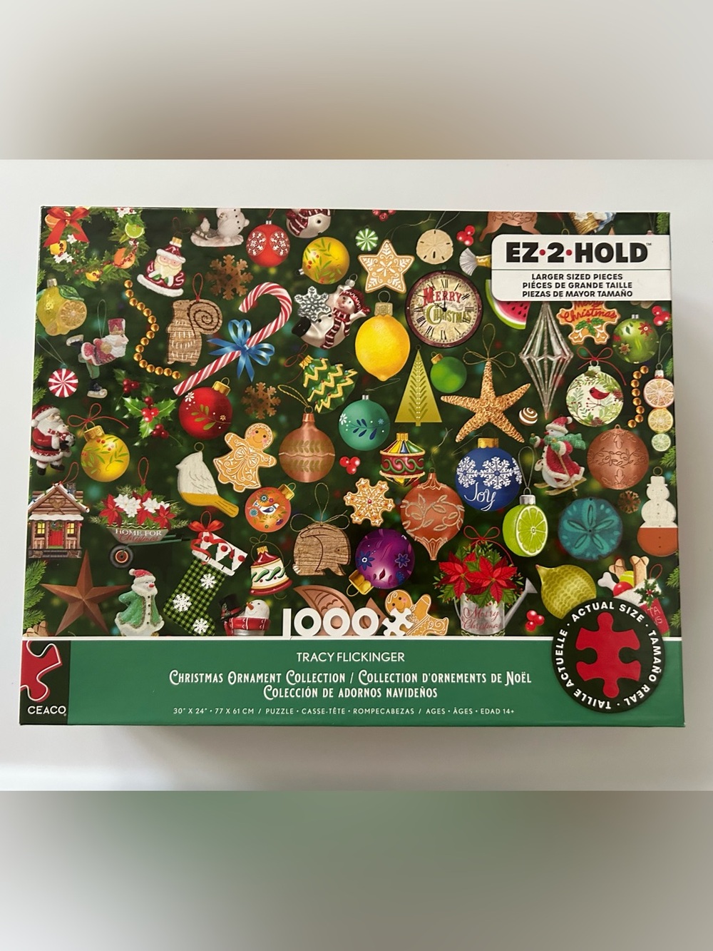 Ceaco Tracy Flickinger Christmas Ornament Collection Puzzle 1000 Pc NWT